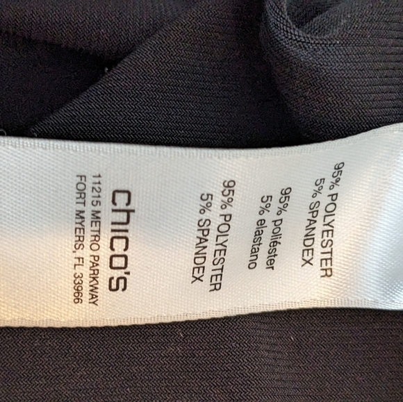 Chico's Black Short Sleeve Shirt 1 M 8 - Picture 6 of 6